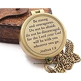 Solid Brass Directional Magnetic Compass Antique Nautical Vintage Quote Engraved, Baptism Gifts