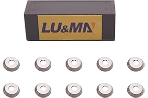 LU&MN 12mm Round Carbide Inserts Cutters Knifes Indexable Replacement Fits for Popular DIY Woodworking Lathe Wood Turning Finisher Hollower Tools 10pcs