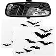 14pcs Halloween Bat Stickers for Car Window, Car Rearview Mirror Decal Vinyl Bat Car Decorations Stickers for Vanity Mirror Car Windows Decoration (Black)