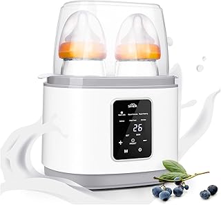 SIMBR Flaschenwärmer Babykostwärmer, Sterilisator für Babyflaschen, 6 in 1 multifunktionaler Flaschenwärmer, schnelle Erwärmung, mit Temperatur, LCD Display und Timer