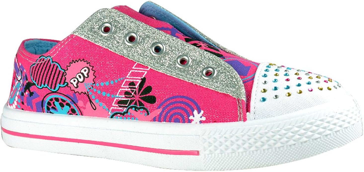 GIRLS KIDS NEW GLITTER PUMPS PLIMSOLES VELCRO CANVAS TRAINERS SHOES