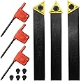 GBJ 3pcs 1/2inch Indexable Carbide Lathe Turning Tool Holder Mrtal Lathe Cutting Tools withTCMT16T304 TCMT32.51 Carbide Inserts TCMT32.51 Repalcement Carbide Turning Inserts