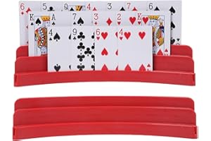 GHERPTE 2 Pack Three-Layer Design Playing Cards Holders，Playing Card Holder for Kids Adults Hands Free Card Holder for Family Card Game Nights Poker Parties
