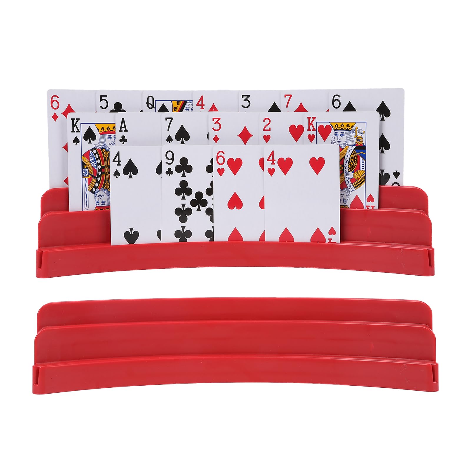 Photo 1 of 2 Pack Three-Layer Design Playing Cards Holders?Playing Card Holder for Kids Adults Hands Free Card Holder for Family Card Game Nights Poker Parties