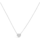 14K White Gold 1/4 Cttw Diamond Composite Heart Pendant Necklace - 18" Inches