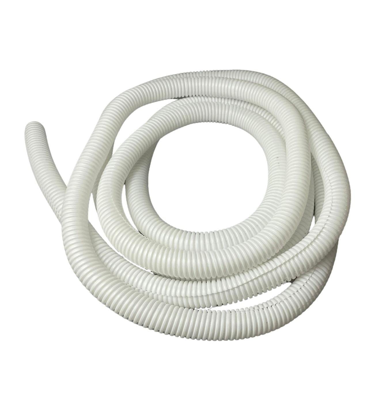 White Conduit Split Plastic Flexible Cable Tidy Solution Tube Trunking 23mm - 3m