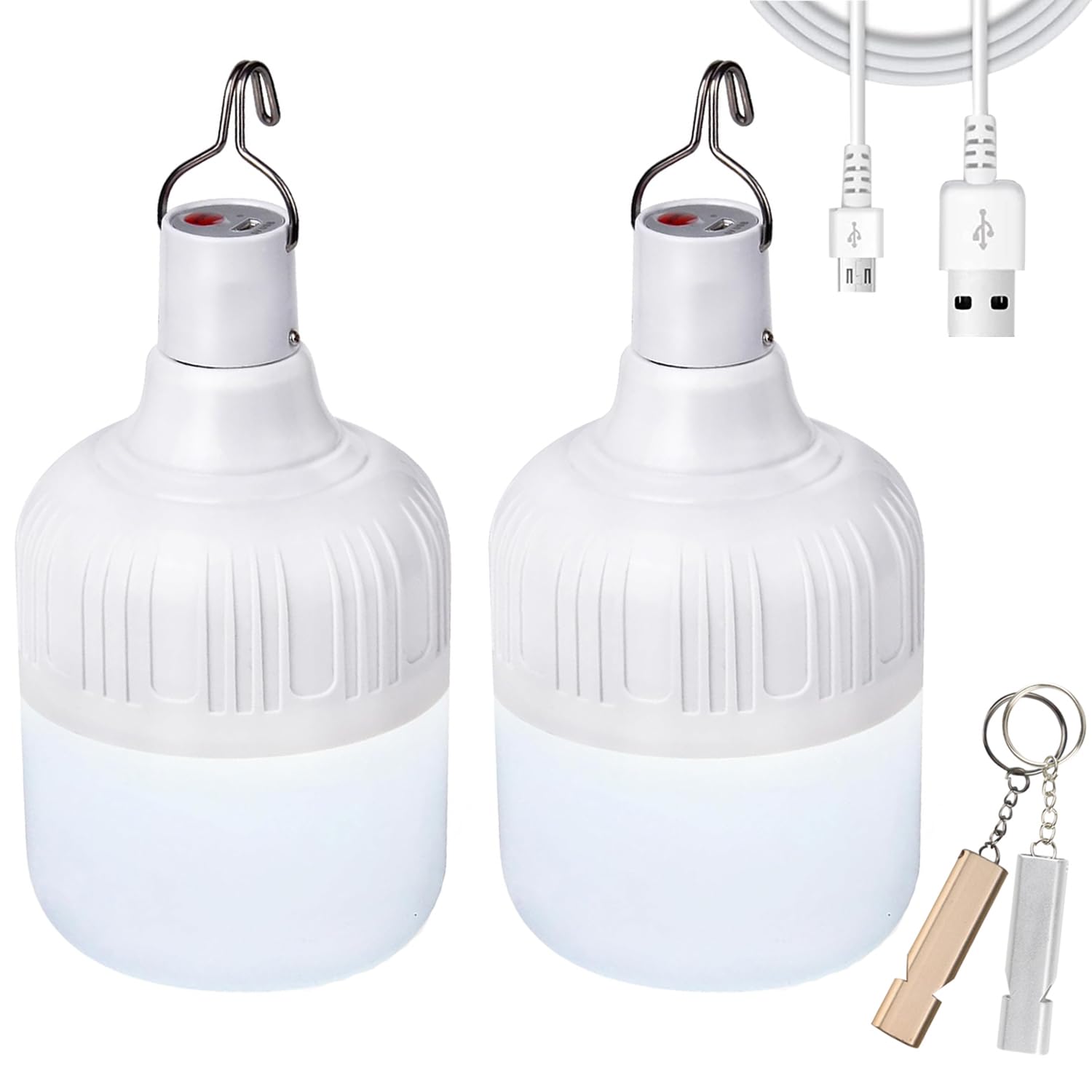 2 Pack Camping Lights,Emergency Lantern LED USB Rechargeable Lighting, 30W 5 Modes,Portable Tent Light for Camping, Patio,Garden,BBQ,Hiking,Fishing