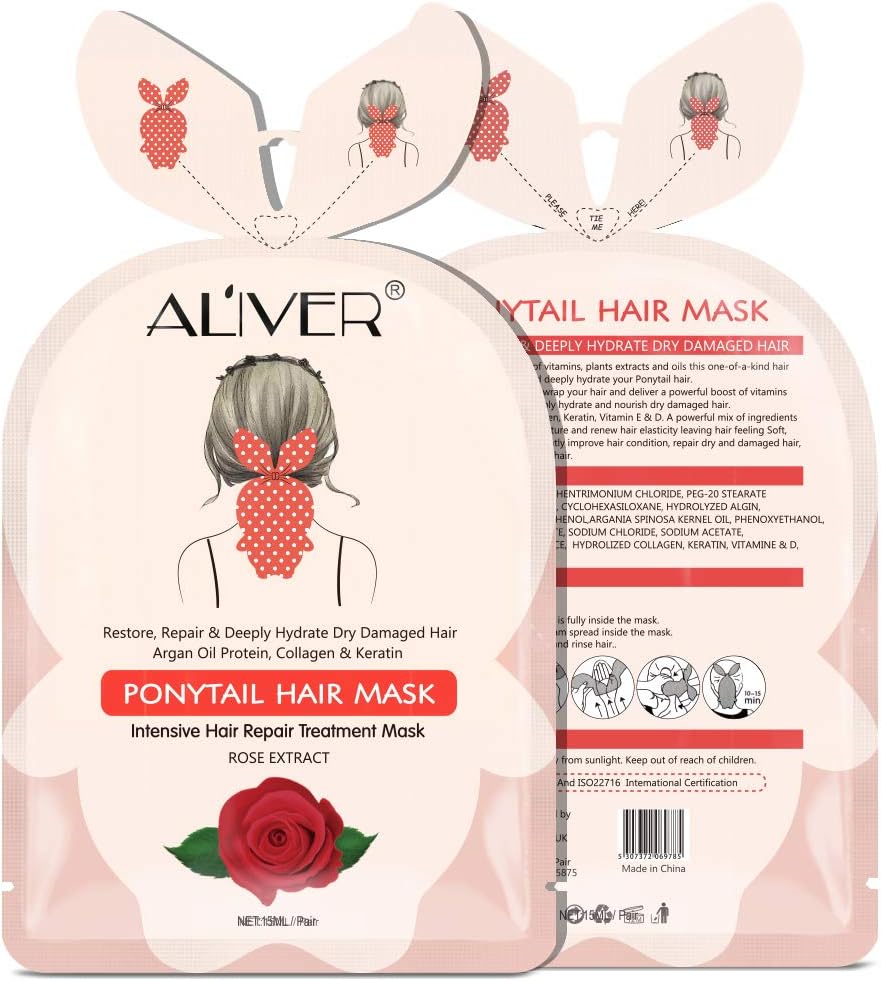 Hair Treatment Mask Deep Conditioner Hair Repair Mask for Dry Damaged Hair, Nourishing Hair Mask Recover Elasticity Hair (Pink)