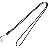 uxcell Nylon Woven Lanyards, 18 Inches Round Neck String, 1 Pcs Thin Keychain Strap Lanyard for Keys Pen ID Camera Mobile Cell Phone Badges Holder Office, Black