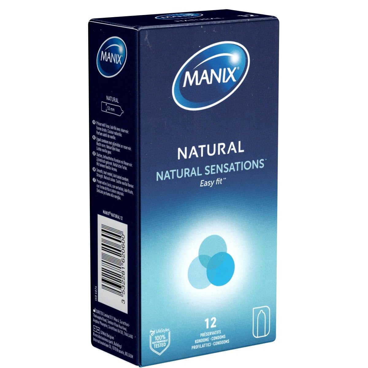 Manix Natural Easy-Fit Condoms, 12-Piece