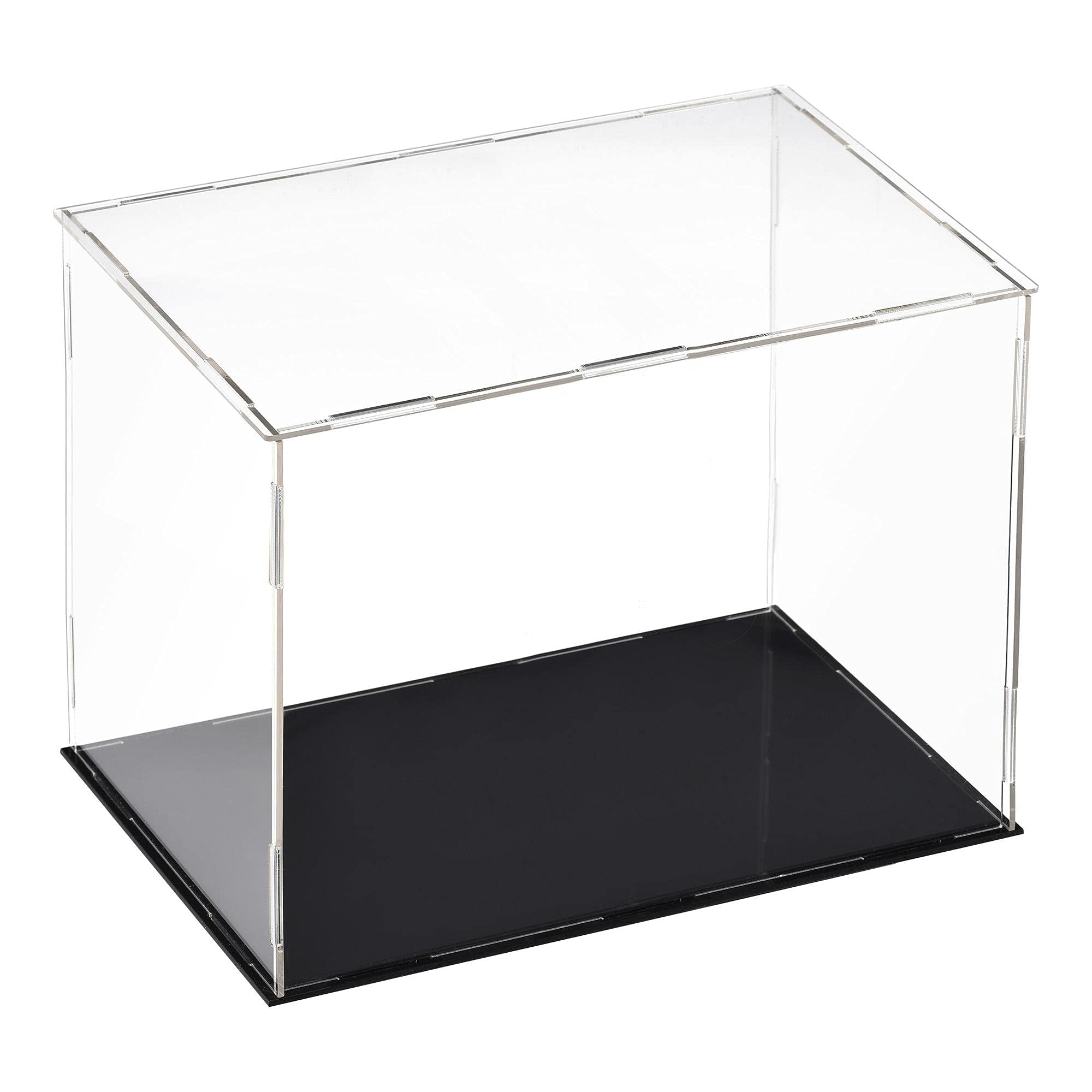 TA-VIGOR Acrylic Clear Display Case, 30 x 20 x 25cm Assemble Countertop Box Cube Organizer Stand Dustproof Protection Showcase with Black Base for Action Figures Toys Collectibles Home Storage — image 1