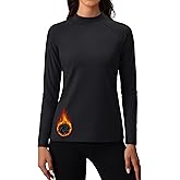 MAGCOMSEN Thermal Shirts for Women Mock Turtneck Long Sleeve Tops Fleece Pullover Workout Running Winter Base Layer