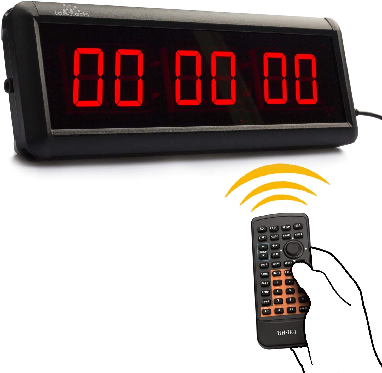 Leadleds 1.5 inch Digital Clock Display Countdown Count up LED Timer for Home Office Gym Use Stopwatch with Remote