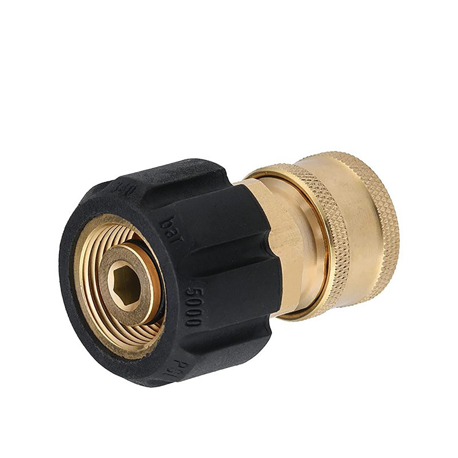 AIM Tools Pressure Washer Quick Connector 3/8 Inch Socket to M22 14mm Metric, for High Pressure Washer Gun and Hose, 5000 PSI 171336