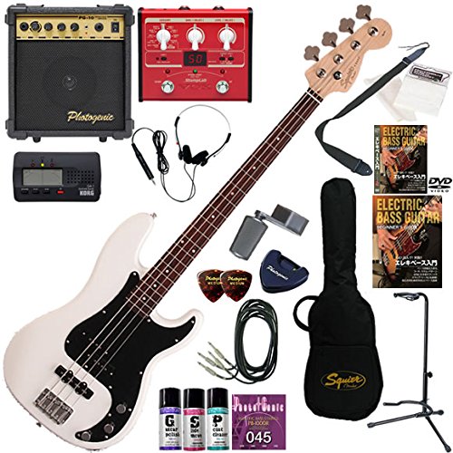 Pj Squier Pjピックアップを搭載したモデル Affinity マルチエフェクターも入ってる 最強の点セット エレキベース 初心者 B00l042n5u 入門 Bass Owt オリンピックホワイト ベースセット お手頃価格