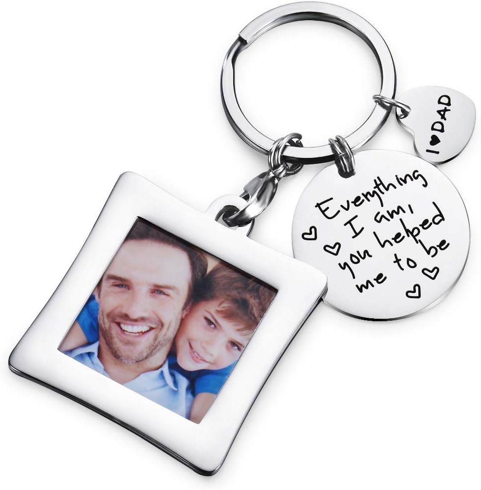 Everything I Am You Helped Me to Be Keychain & Unique Mini Photo Frame Keychain