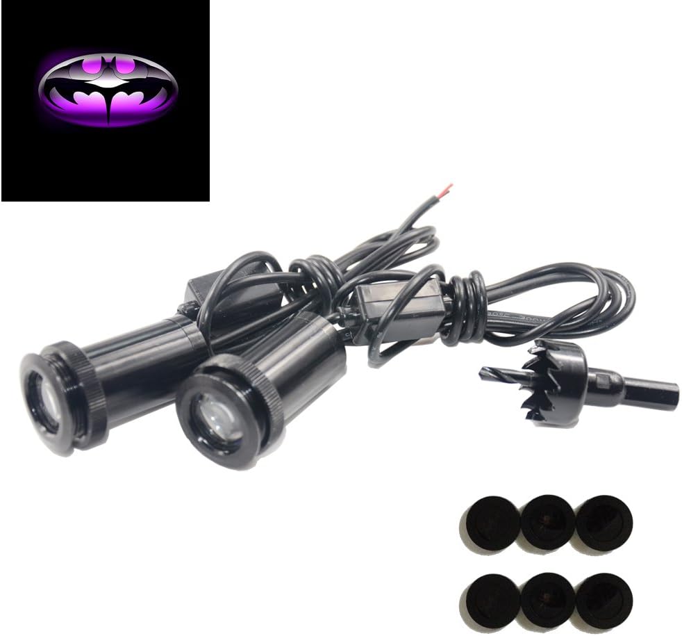 2x Cool purple Batman Bat Car Door LED projection courtesy Welcome logo shadow ghost light laser projector light