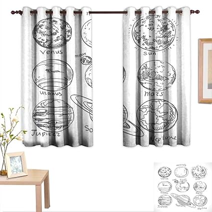 Amazon Com Luckyee Doodle Decor Curtains By Planets Of Solar