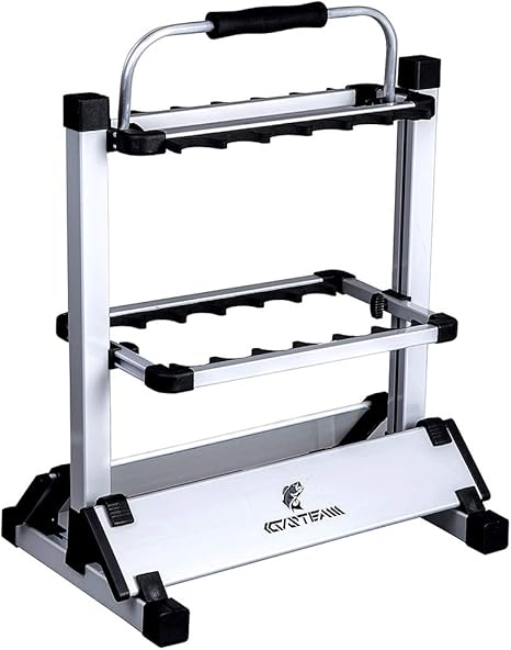 Amazon Co Jp Custeam ロッドスタンド 釣り竿 スタンド 竿立て ロッドホルダー 12本 簡単な組み立て アルミ製 アップグレード版 取っ手付き Custeam Fh01m Diy 工具 ガーデン