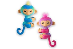 Fingerlings Interactive Baby Monkeys - Pack of 2 - Charli & Leo, 70+ Sounds & Reactions, Heart Lights Up, Reacts to Touch (Ages 5+)
