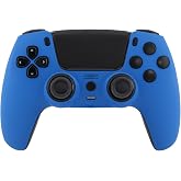 Crazy Controllerz Custom Wireless Controller for PS5 with Z-Touch&trade; Seamless Soft Touch Front Shell and Z-Grip&trade; Comfort Zones - Glacial Blue