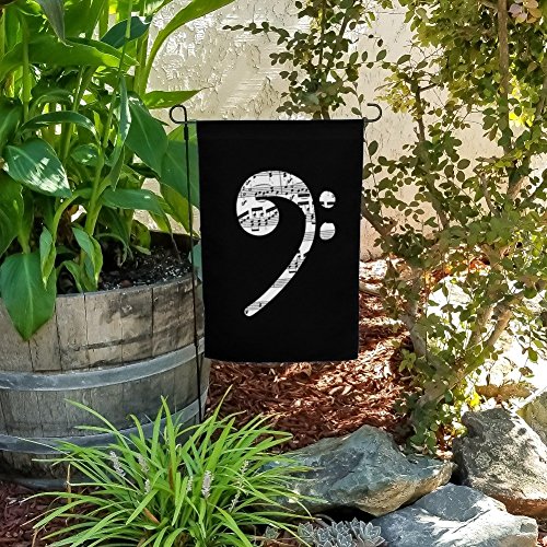 Graphics and More Sheet Music Bass Clef Music Garden Yard Flag with Pole Stand Holder