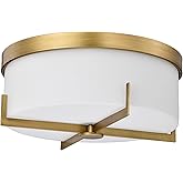 Nuvo Lighting 60/8044 Roselle - 3 Light Flush Mount-6.5 Inches Tall and 14.38 Inches Wide, Finish Color: Natural Brass