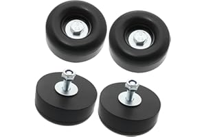 CIL2CRLU2 (4-Pack) 2.5" Round Rubber Bump Stops with Screw Kits Fit Trailer Door Bumper, Air Compressors, Pumps,Generators, Pressure Washers