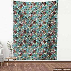 Ambesonne Pirates Fabric by The Yard, Pattern of
