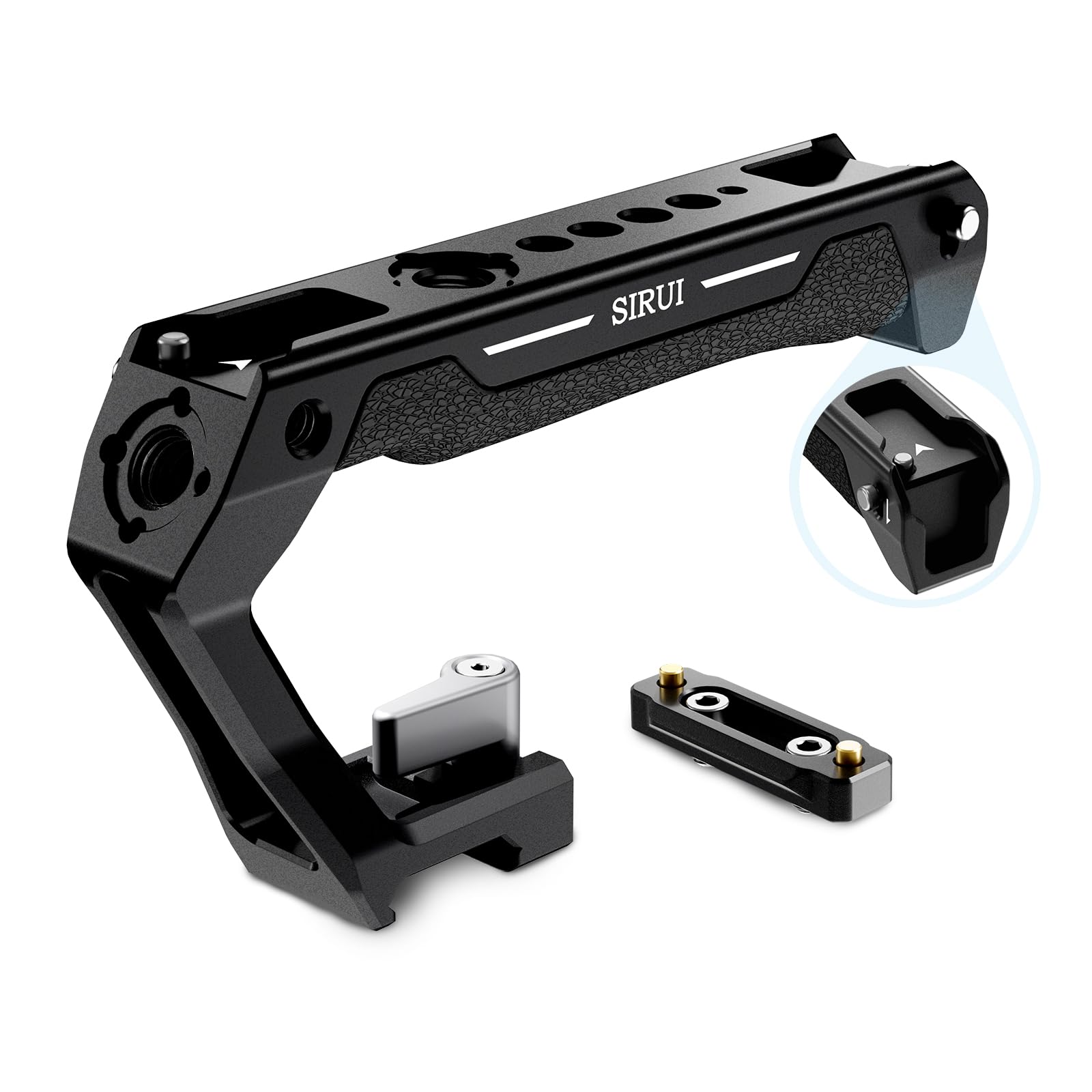 SIRUI Lightweight NATO Top Handle, Quick Release NATO Grip with NATO Rail for DSLR Camera Cage, Universal Top Handle built in 3 Cold Shoe Adapters, Several Threaded Holes, SC-TH
