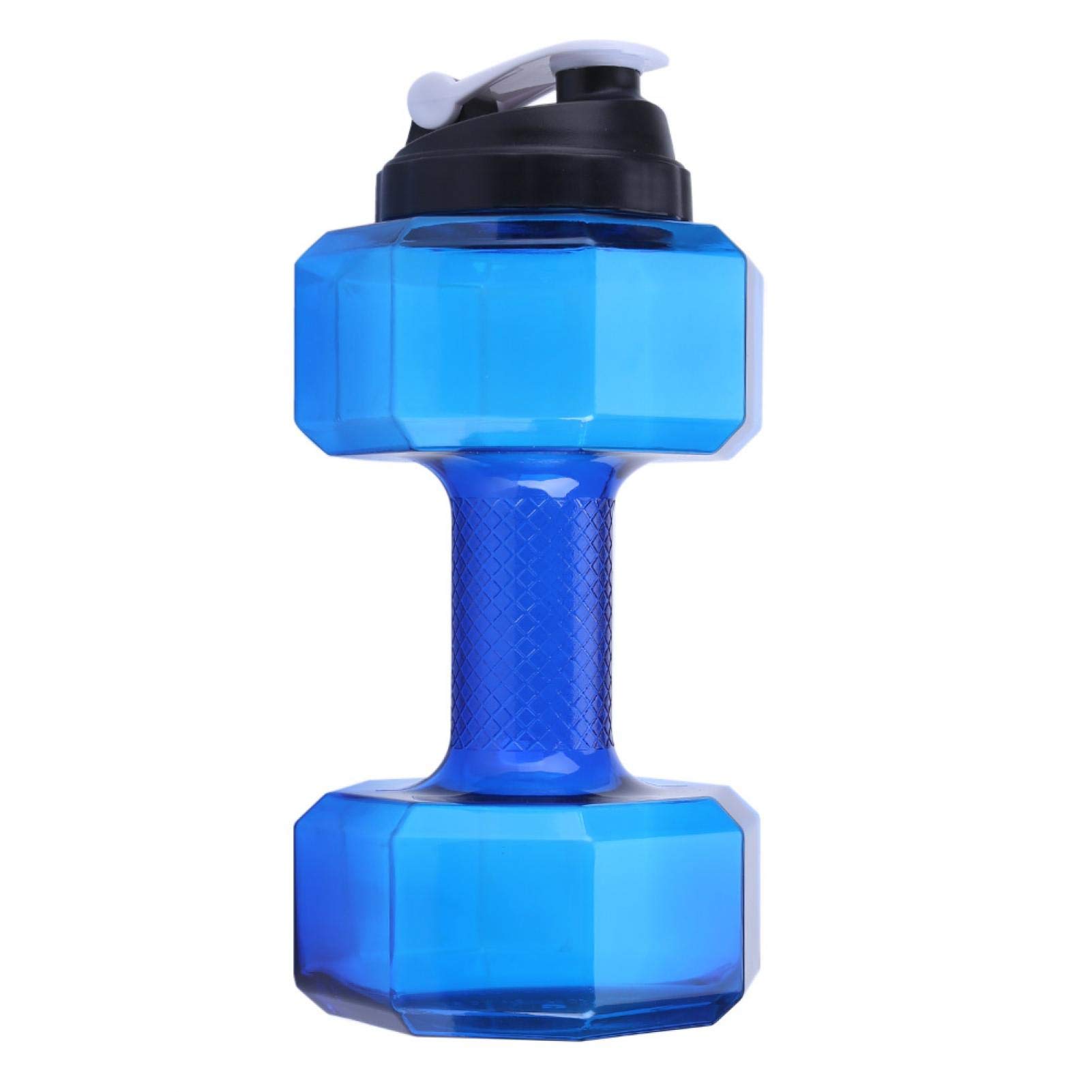 Greensen Water Bottle 75 Oz (2.2 L) Dumbbell Shaped Water Bottle Capacity BPA Flip Top Leak Proof lid Large Capacity Dumbbell Shaped Exercise Sports Water Bottle Fitness Gym Training Cup(blue)