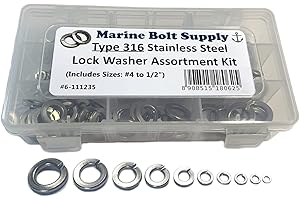 Type 316 Stainless Steel Lock Washer Assortment Kit Marine Bolt Supply 6-111235
