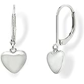 Frigotine Chunky Silver Heart Dangle Earrings for Women, Trendy Cute Hypoallergenic Love Leverback Drop Dangling Earing Spring Prom Accessories Jewelry Gift