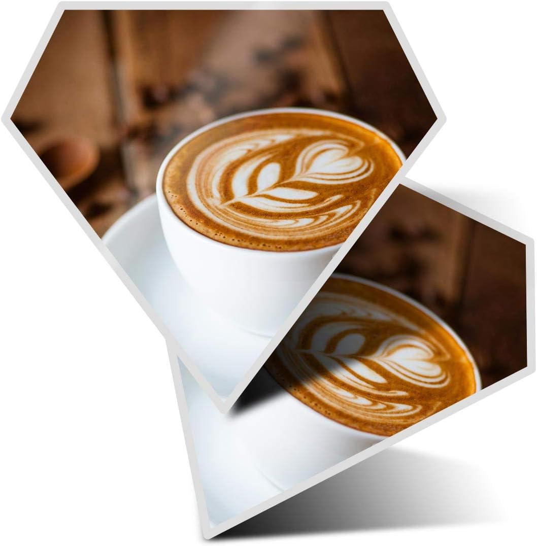 Awesome 2 x Diamond Stickers 7.5 cm - Coffee Latte Mocha Art Cafe Shop Fun Decals for Laptops,Tablets,Luggage,Scrap Booking,Fridges,Cool Gift #12426
