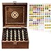 Beautiful Essential Oil Storage Organizer Box 36 Bottle - Holds 5-15ml &10ml Roller Bottles - Free Roller Bottle Opener & 192 EO Labels - Wooden Oil Case Holder