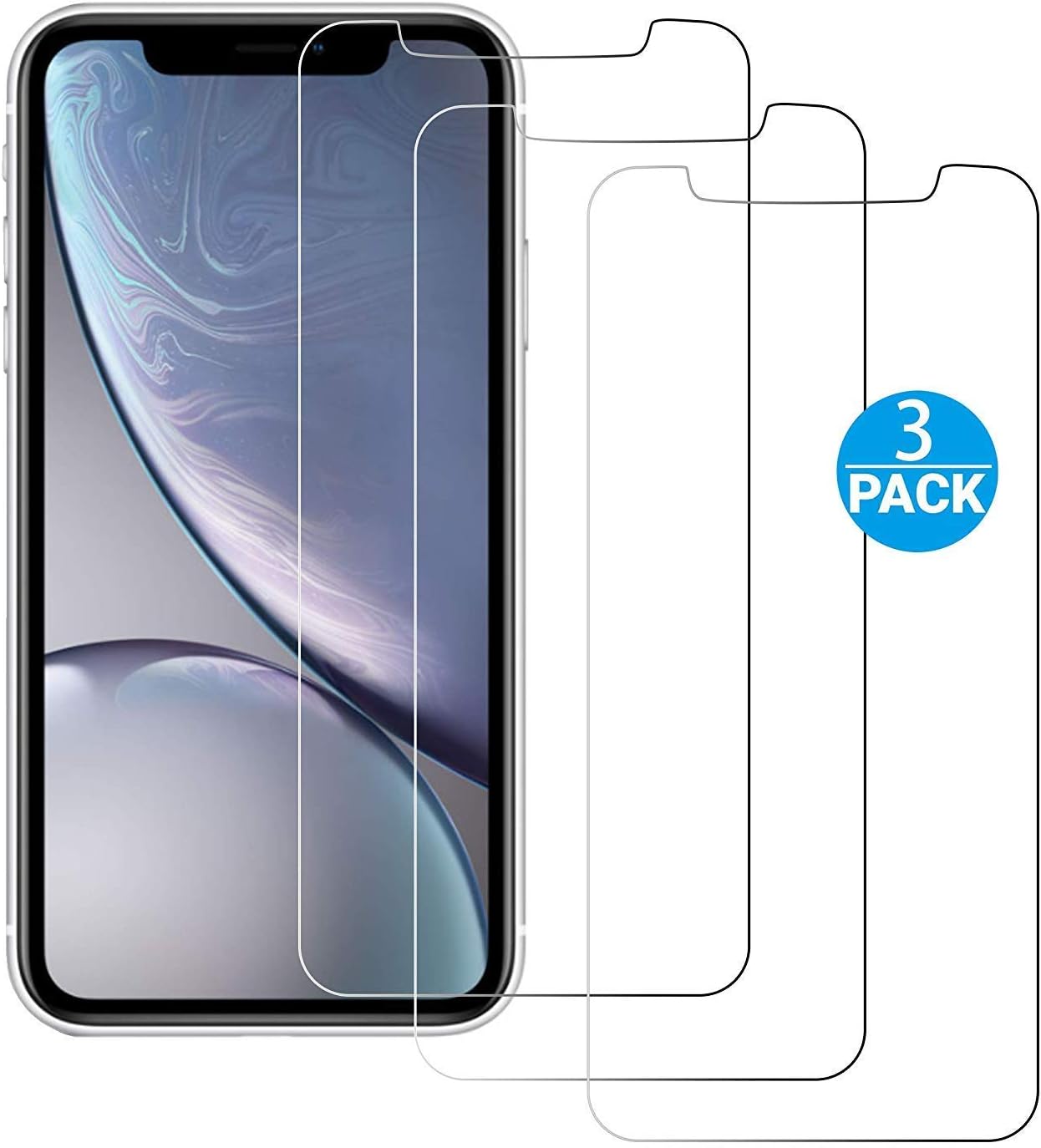 iATO iPhone 6 Plus, 6S Plus, 7 Plus & 8 Plus Tempered Glass Screen Protector [3 Pack] | Face Down Drop Protection | Shatterproof & Scratchproof | Idiot-Proof Easy Installation Kit | Case Friendly Size