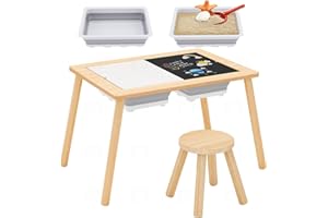 Beeneo Upgrades Sensory Table, Kid's Table Play Sand Table Indoor, Toddler Sensory Table, Kids Sensory Table and Chairs for Toddlers with Storage, Indoor Kids Play Table, Classroom Sensory Table