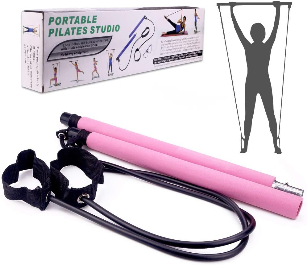 Pilates Bar Kit Portable Yoga Exercise Pilates Bar Stick with