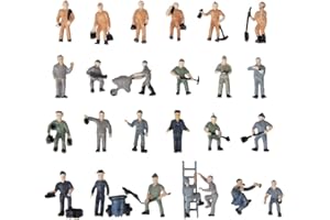 25pcs 1:87 Scale Miniature People Model Worker Figurines for Model Train Diorama Scenery DIY, Assorted