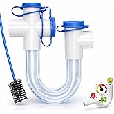 3/4 Clear PVC Condensate Trap P Trap With Cleaning Brush, PVC Trap With Easy Clean Ports Essential Component To Ensure Optima