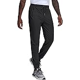 JWM Regular/Tall Mens Athletic Joggers Lightweight Workout Running Gym Training Pants Tapered Sweatpant with 3 Zipper Pockets