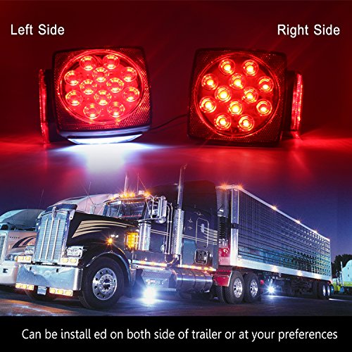 Updated Version-WoneNice LED Submersible Trailer Tail Light Kit, Combined Stop, Taillights, Turn Signals for Under 80 Inch Boat Trailer Vehicle RV Boat Truck, 12V