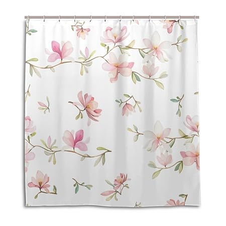 Jeansame Customizable Bath Shower Curtains Bathroom Curtain Floral