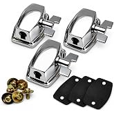 ROSS Percussion Floor Tom Leg Brackets Chrome, 3 Pack