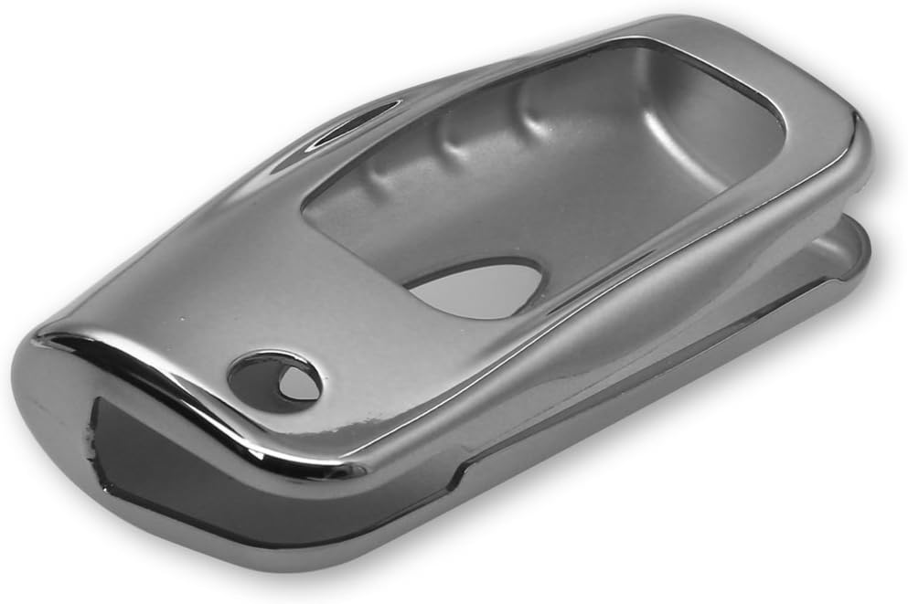 kwmobile Car Key Cover Compatible with Ford 3 Button Car Flip Key - Soft TPU Fob Cover for Car Keys - Silver High Gloss - Image 5
