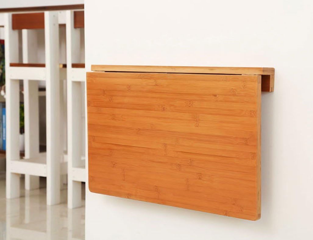 Folding table LXF Wall Hanging Dining Table Wall Table Computer Desk Learning Table Desk Original Bamboo Color White (Color : Original bamboo color, Size : 80X45cm)