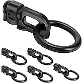 L-Track Double Stud Tie Down Fitting with O Ring | Used with L Track Rail for Truck Bed,Trailer Cargo Control,Pickup,RV,ATV,Bearing 5000 LBS Heavy Duty Steel (Pack of 6 Black)