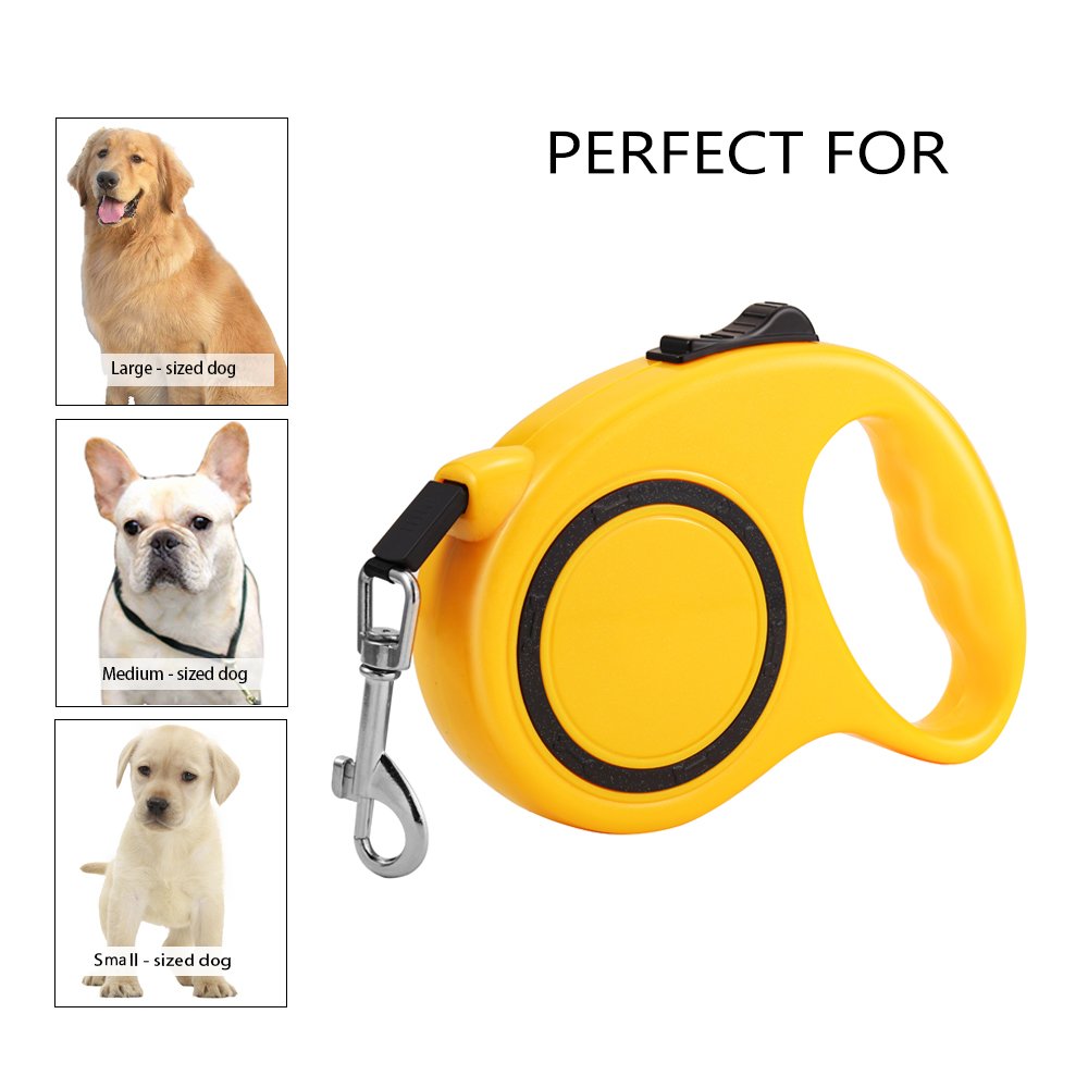 Namay Retractable Nylon Dog Leash with One Button to Lock on and off, Ideal for Medium and Large Dogs