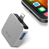 Mini sd Card Reader for iPhone, Memory Card Reader with USB Camera Adapter Plug and Play Trail Game Camera Viewer Supports SD and TF Card MicroSD Card Adapter for iPad No App Required