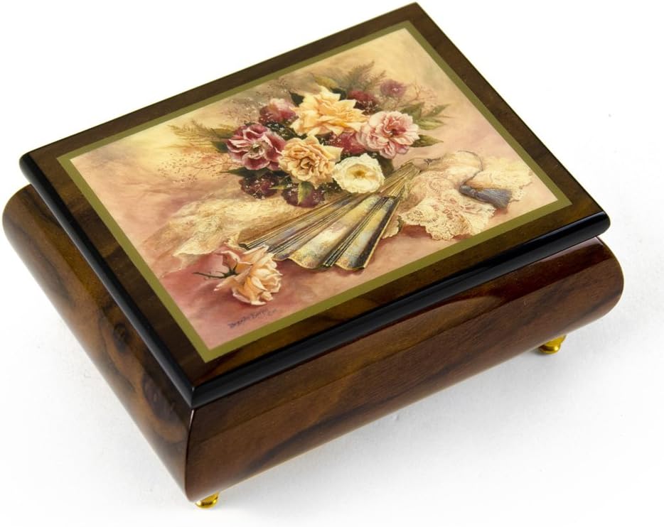 Handcrafted Ercolano Music Box Featuring Nostalgia by Brenda Burke - Many Songs to Choose - Jingle Bells